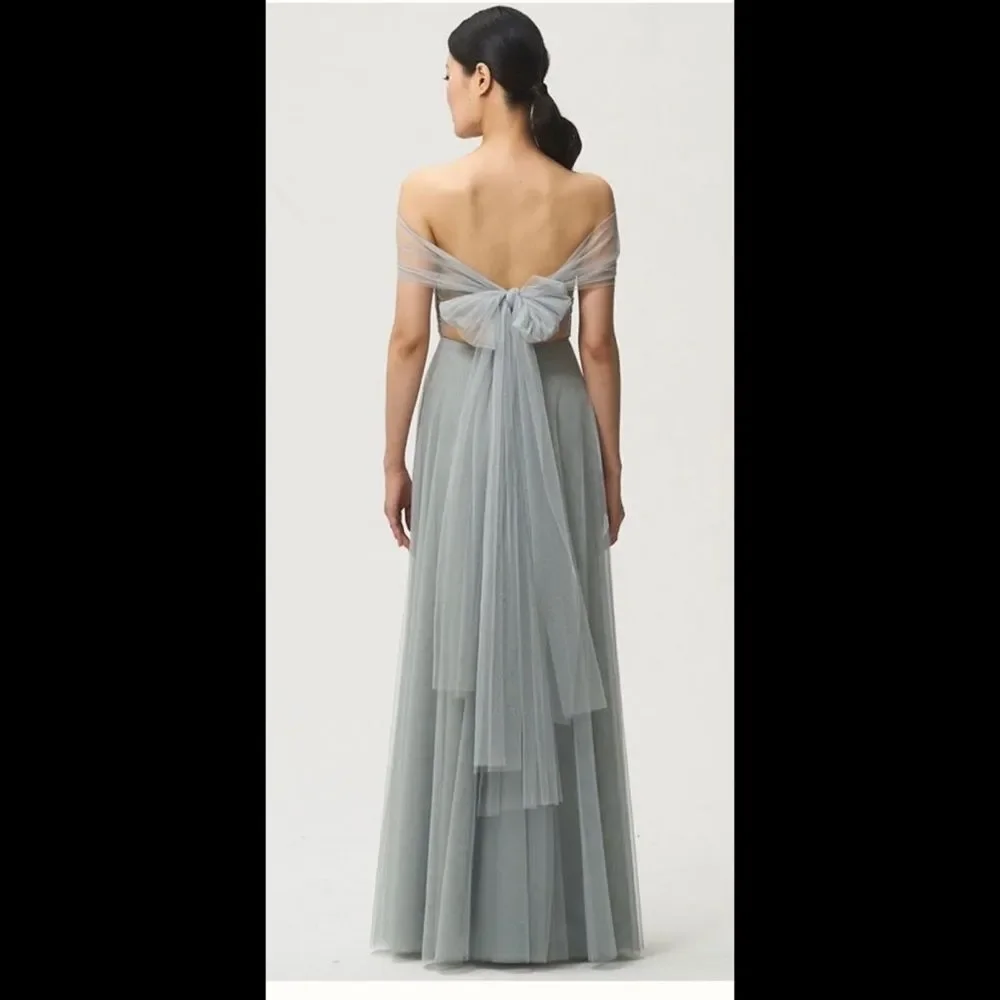 Jenny Yoo Julia Morning Mist Tulle Dress 1853 - Picture 3 of 9